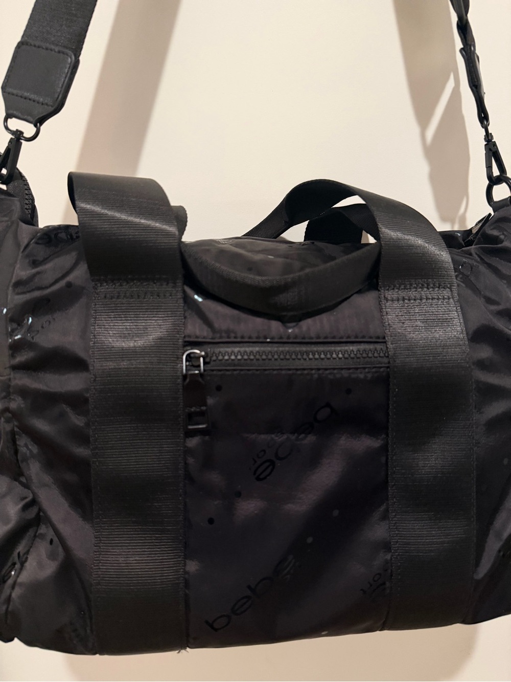 Bebe Sport Small Black Nylon Duffle Gym Bag - Picture 6 of 14